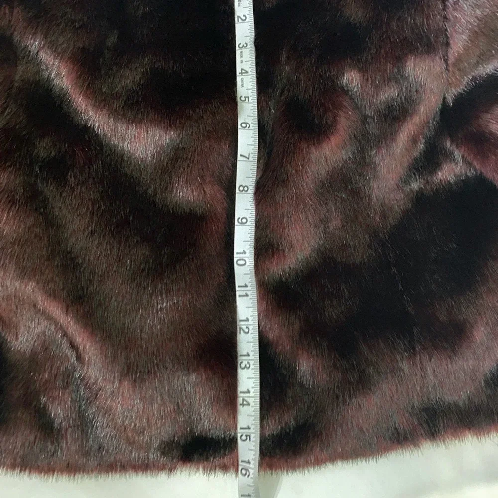 🆕baker by Ted Baker‎ Red Mahogany Faux Fur Shrug SZ 14 XL